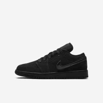 Nike Air Jordan 1 Low - Nagyobb Gyerek Utcai Cipő - Fekete/Fekete/Fekete